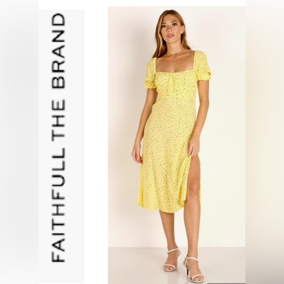 Faithfull the Brand Dress- La Flica Floral Evelyn Midi dress M $189 - Picture 2 of 12